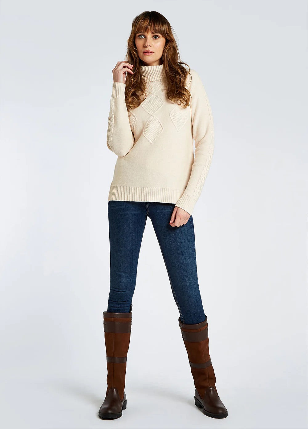 polo neck knit sweater